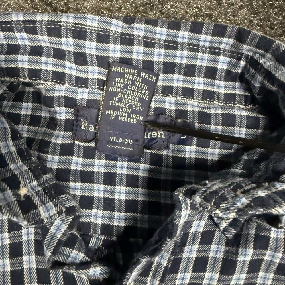 Polo Ralph Lauren Long Sleeve Button-Up Shirt Size 5/5T Blue White Checked Plaid - Picture 5 of 7